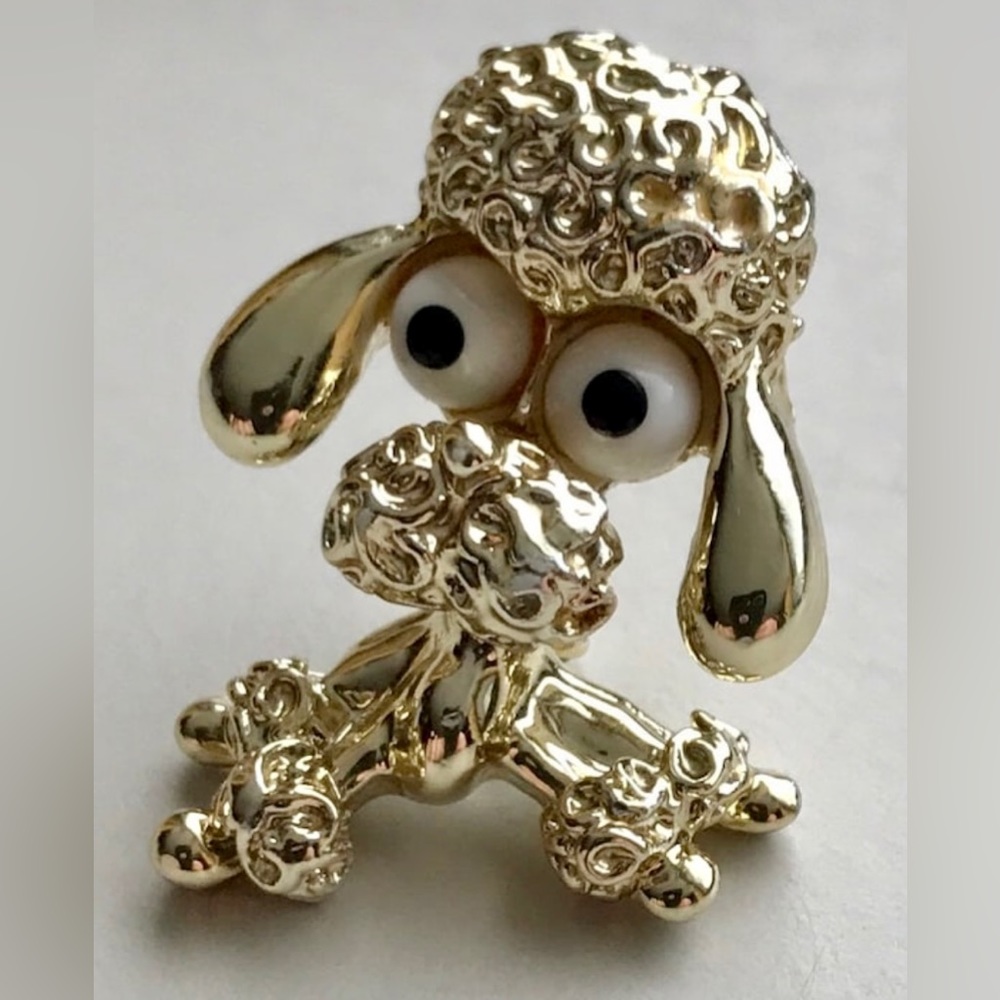 Vintage 1960s Antique Signed Gerry's FRENCH POODLE BROOCH Pinback Brooch